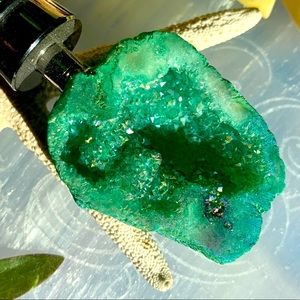 Aura Green Apple Druzy Agate Wine Stopper🍏✨🍷